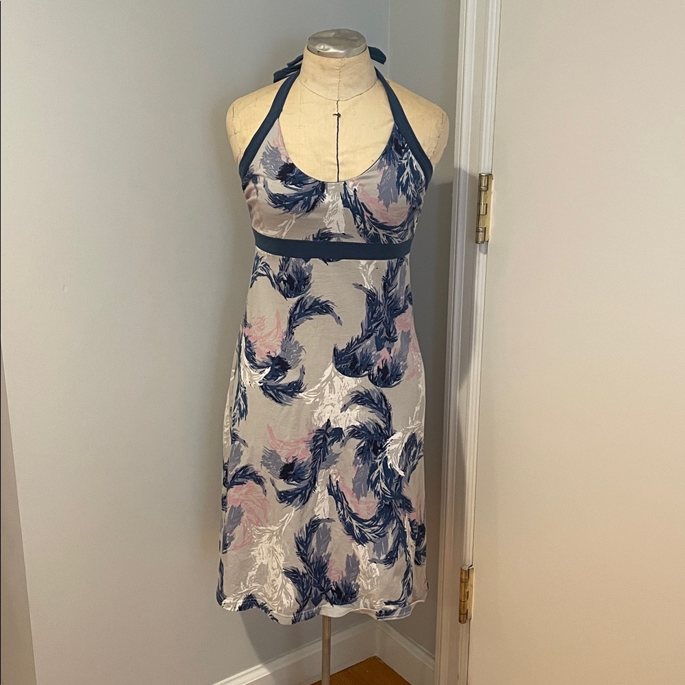 Patagonia Halter Dress with Feather Print Size Small